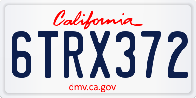 CA license plate 6TRX372