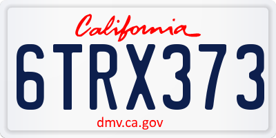 CA license plate 6TRX373