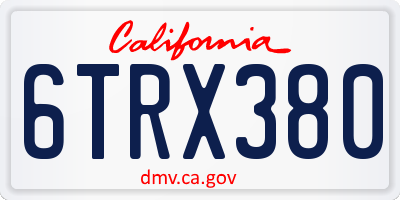 CA license plate 6TRX380