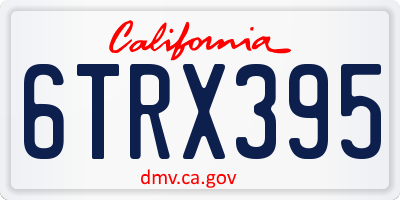 CA license plate 6TRX395