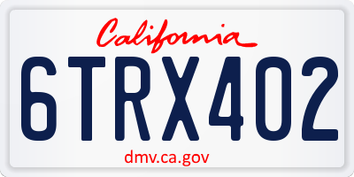 CA license plate 6TRX402