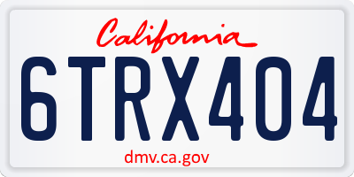 CA license plate 6TRX404