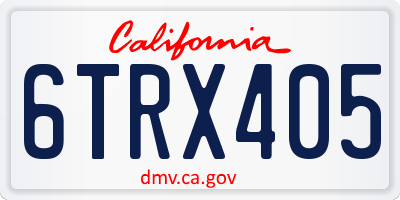 CA license plate 6TRX405
