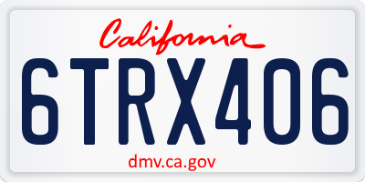 CA license plate 6TRX406