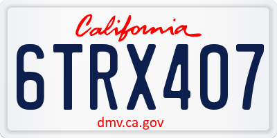 CA license plate 6TRX407