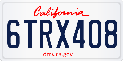CA license plate 6TRX408