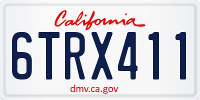 CA license plate 6TRX411