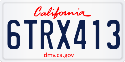 CA license plate 6TRX413