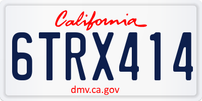 CA license plate 6TRX414