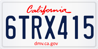 CA license plate 6TRX415