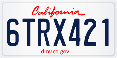 CA license plate 6TRX421
