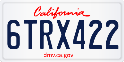 CA license plate 6TRX422