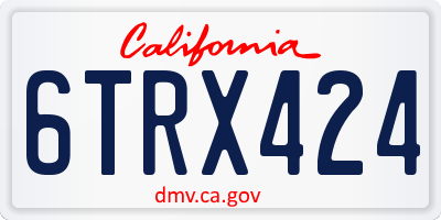 CA license plate 6TRX424