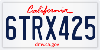 CA license plate 6TRX425