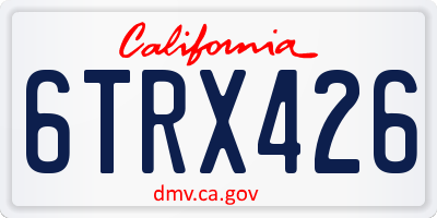 CA license plate 6TRX426