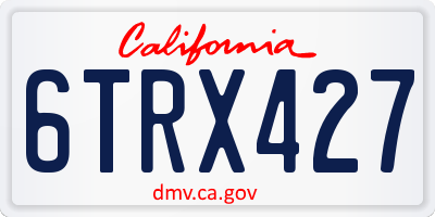 CA license plate 6TRX427