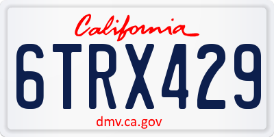 CA license plate 6TRX429