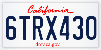 CA license plate 6TRX430