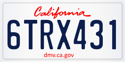 CA license plate 6TRX431