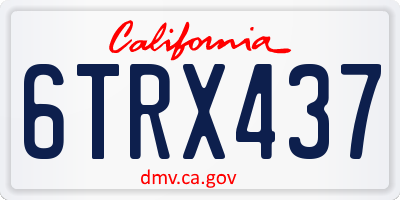 CA license plate 6TRX437