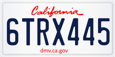 CA license plate 6TRX445