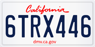 CA license plate 6TRX446