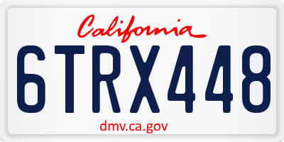 CA license plate 6TRX448