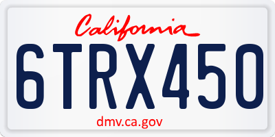 CA license plate 6TRX450