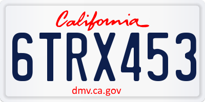 CA license plate 6TRX453