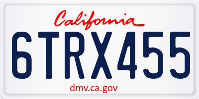 CA license plate 6TRX455