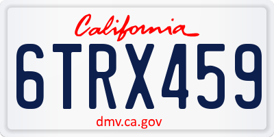 CA license plate 6TRX459