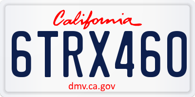 CA license plate 6TRX460