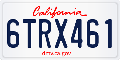 CA license plate 6TRX461