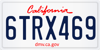 CA license plate 6TRX469