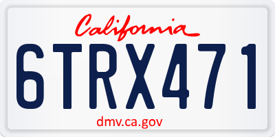 CA license plate 6TRX471