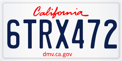 CA license plate 6TRX472