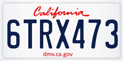 CA license plate 6TRX473