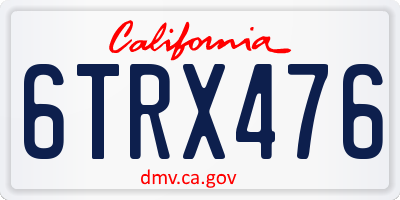 CA license plate 6TRX476