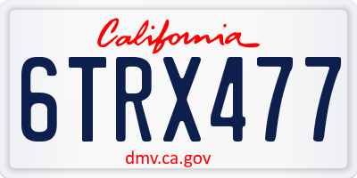 CA license plate 6TRX477