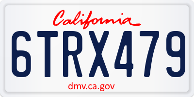 CA license plate 6TRX479