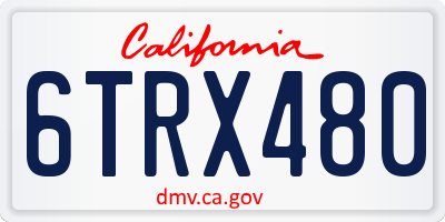 CA license plate 6TRX480