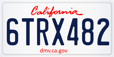 CA license plate 6TRX482