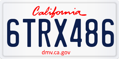 CA license plate 6TRX486