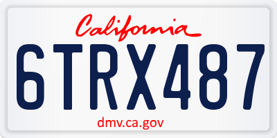 CA license plate 6TRX487