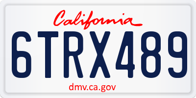 CA license plate 6TRX489