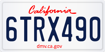 CA license plate 6TRX490