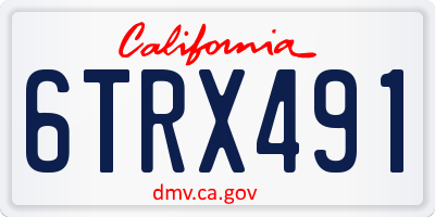 CA license plate 6TRX491