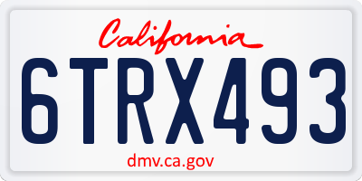 CA license plate 6TRX493