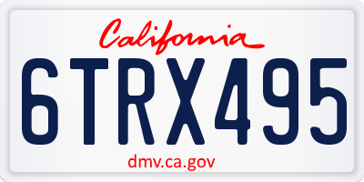 CA license plate 6TRX495