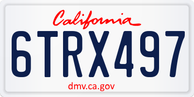 CA license plate 6TRX497